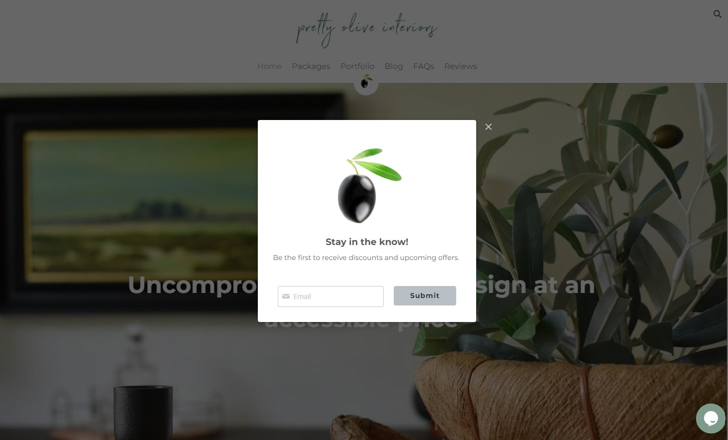 Strikingly Pretty Olive Email Pop-up Strikingly Pretty Olive Email Pop-up
